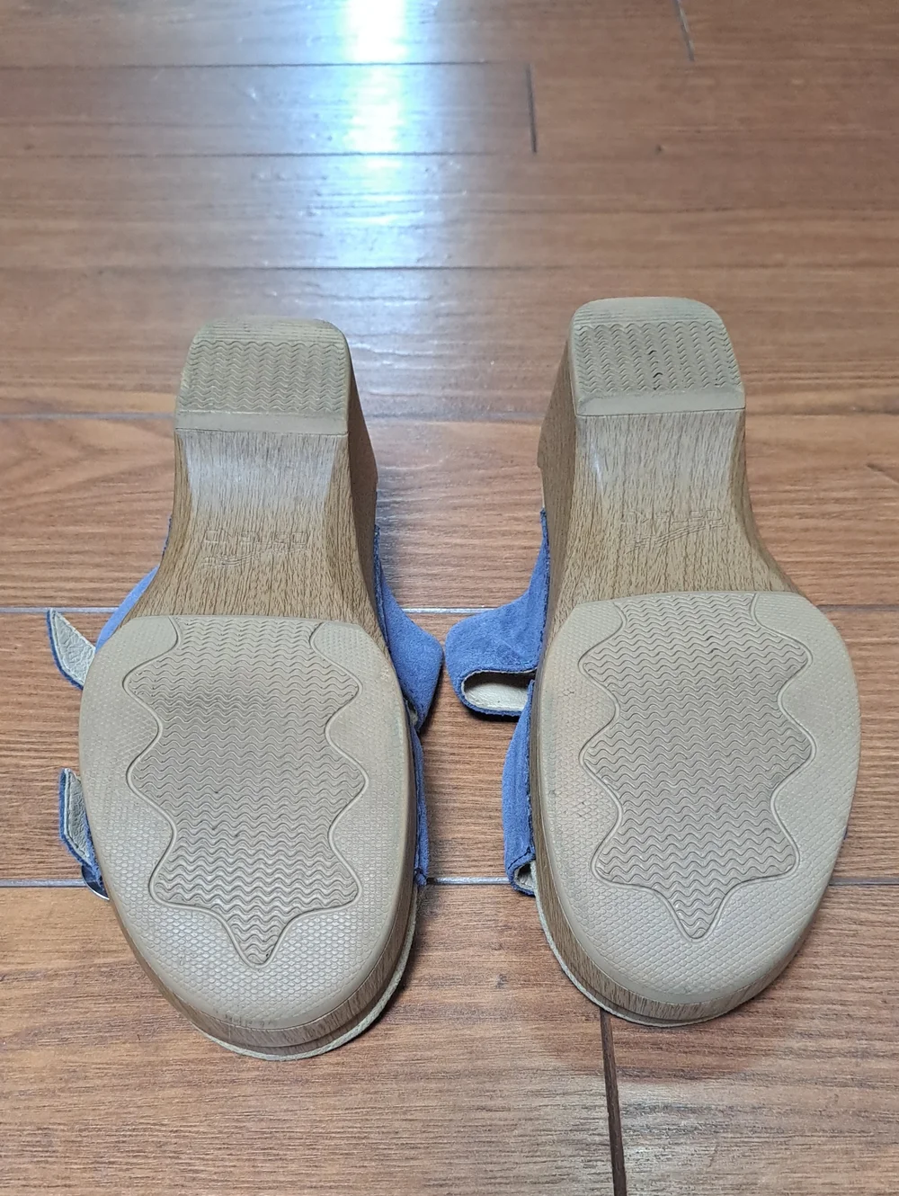 Dansko Sophie Blue Metallic Leather Slide Sandals Size 38 / US 7.5 - 8